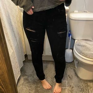 Eunina black distressed stretchy denim